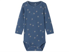 Name It vintage indigo clover ribbed bodysuit